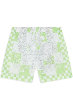 VERSACE Shorts de playa con estampado Barocco Damier