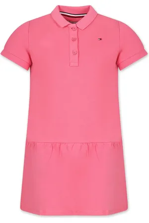 Tommy Hilfiger Vestido estilo playera tipo polo con logo bordado