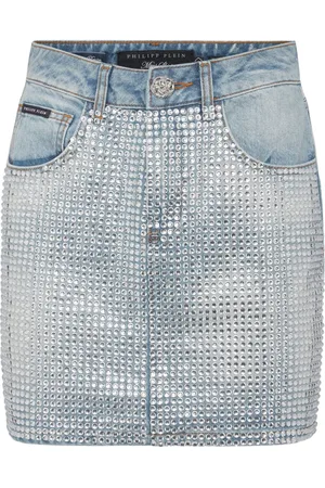 Philipp Plein Falda corta con detalles de cristal