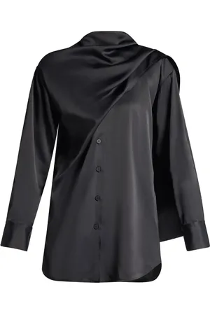 Salvatore Ferragamo Camisa satinada con detalle de chal