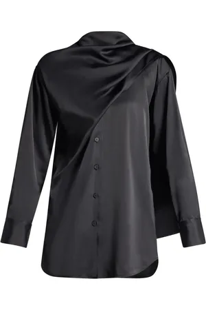 Salvatore Ferragamo Camisa satinada con detalle de chal