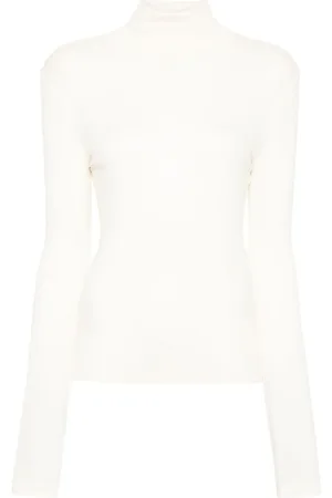 Helmut Lang Playeras de canalé con cuello vuelto