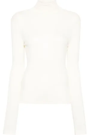 Helmut Lang Playeras de canalé con cuello vuelto