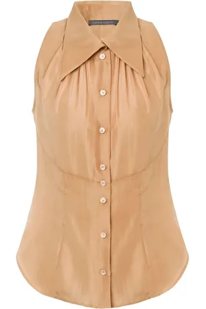 Alberta Ferretti Camisa de seda sin mangas
