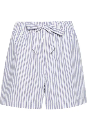 Tekla Shorts de pijama de popelina con rayas estampadas