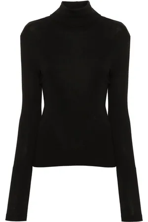 Helmut Lang Playeras de canalé con cuello vuelto