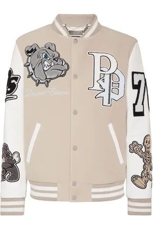Philipp Plein Chamarra bomber con parche Bulldog