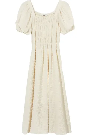 B+AB Vestido midi fruncido