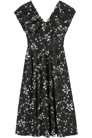 B+AB Vestido midi con estampado floral