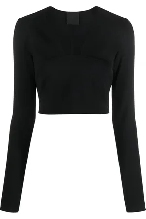 Givenchy Top corto con cuello cuadrado