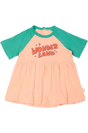 Tiny Cottons Vestido acampanado con logo estampado