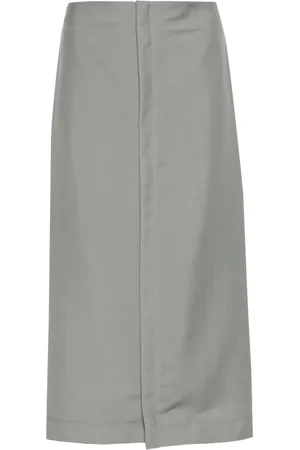 Fendi Falda midi con logo bordado