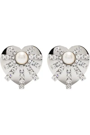 Alessandra Rich Aretes con detalles de cristal