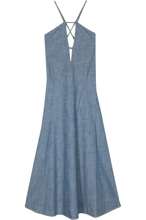 SEMICOUTURE Vestido largo de tejido cambray