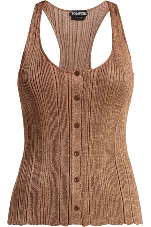 Tom Ford Top de canalé con detalle de lurex
