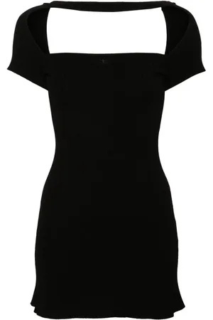 Courrèges Vestido tejido de canalé Hyperbole