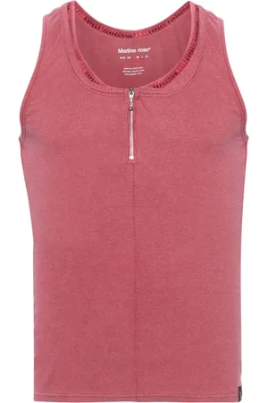 MARTINE ROSE Top tejido de canalé a capas