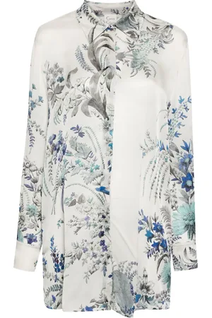 CARINE GILSON Top de pijama de seda con estampado floral