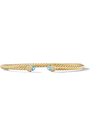 David Yurman Pulsera Classic Cablespira en oro amarillo de 18kt con diamantes de 3mm