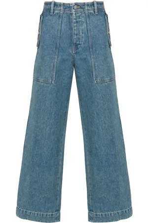 Maison Kitsuné Jeans anchos de tiro bajo
