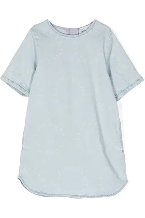Stella McCartney Vestido de mezclilla con logo estampado
