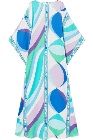 Puccini Vestido largo tipo caftán con estampado Pesci