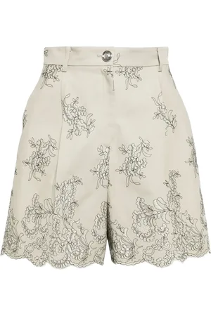 Giambattista Valli Shorts con tiro alto y bordado floral