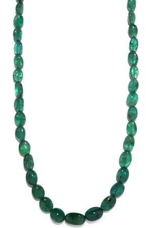 Azlee Collar en oro amarillo de 18kt con cuentas de esmeralda