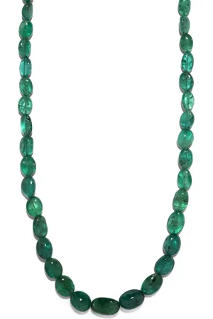 Azlee Collar en oro amarillo de 18kt con cuentas de esmeralda