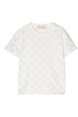 Elisabetta Franchi Playera con monograma y cristales