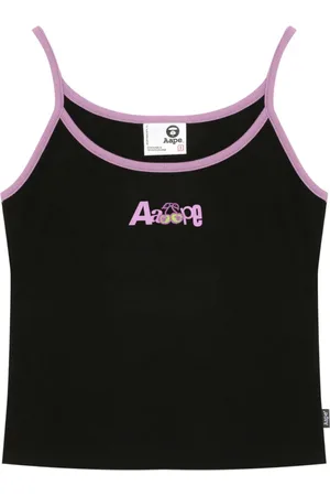 A Bathing Ape Top de tejido fino con ribete en contraste