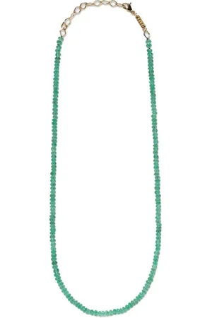 Azlee Collar en oro amarillo de 18kt con cuentas de esmeralda
