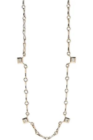 Azlee Collar Lozenge en oro amarillo de 18kt con diamantes