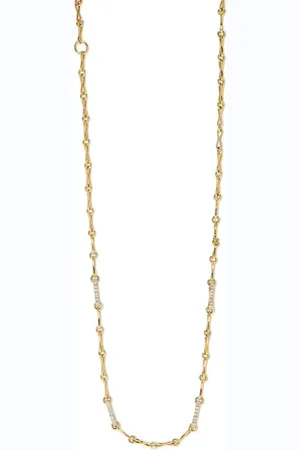 Azlee Collar de cadena pequeño en oro amarillo de 18kt con diamantes