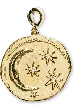 Azlee Cadena para monedas Cosmic grande en oro amarillo de 18kt con diamante