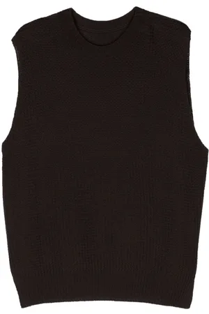 Issey Miyake Suéter sin mangas con cuello redondo