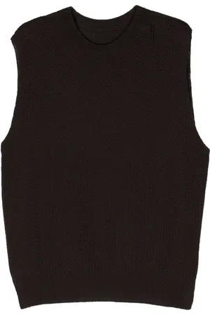 Issey Miyake Suéter sin mangas con cuello redondo
