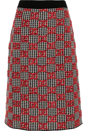 Gucci Falda midi de tweed con logo GG