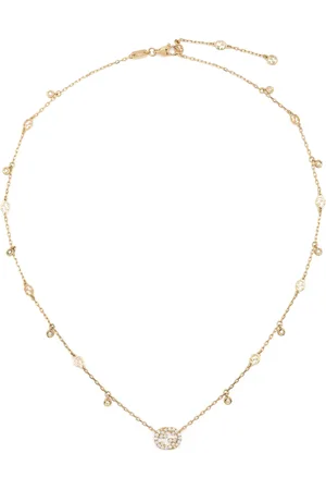Gucci Collar en oro amarillo de 18kt con motivo Interlocking G y diamantes