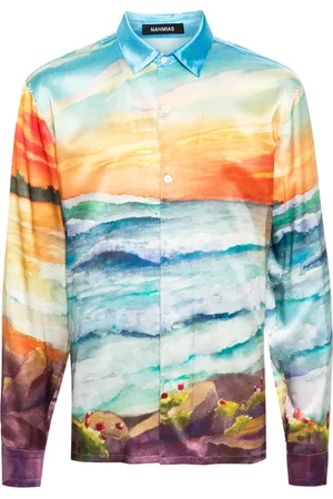 Nahmias Camisa de seda con estampado abstracto