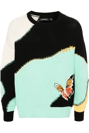 Nahmias Suéter tejido con mariposas en intarsia