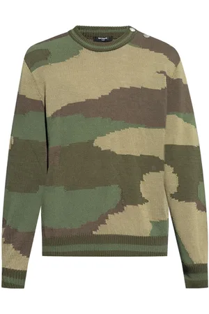 Balmain Suéter con estampado militar