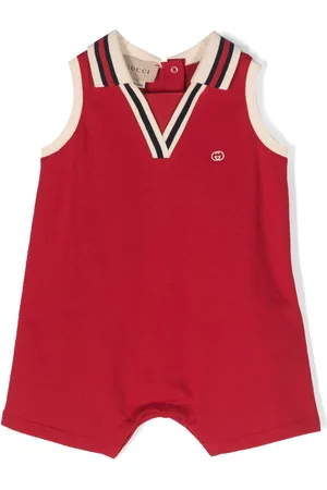 Gucci Mameluco de piqué con cuello de playera tipo polo