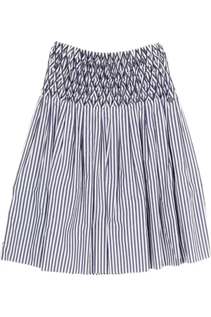 CHANEL Falda midi con motivo de rayas 1986-1988