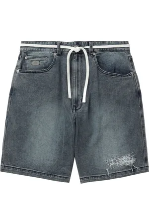 Izzue Shorts de mezclilla con efecto envejecido