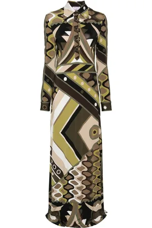 Puccini Vestido largo con estampado abstracto