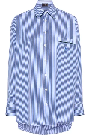 Etro Camisa con logo bordado y motivo de rayas
