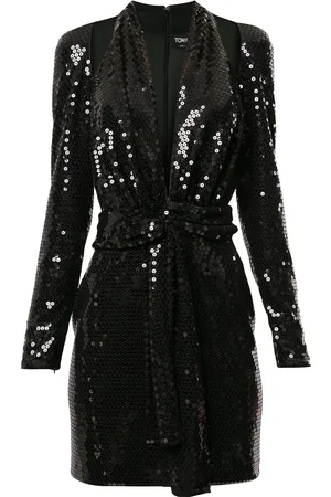 Tom Ford Vestido con cuello halter y lentejuelas