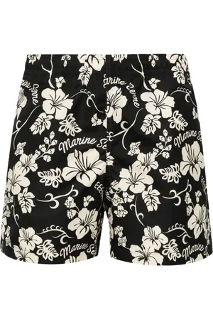 Marine Serre Shorts de playa con estampado hawaiano