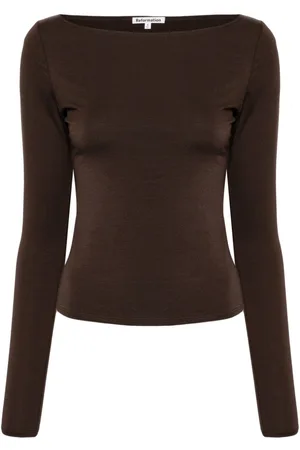 Reformation Top Wiley con cuello barco